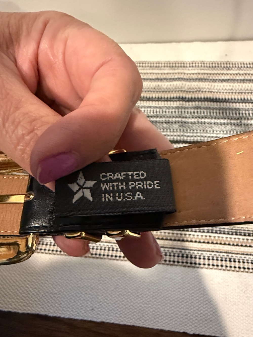 Brighton Black Leather Belt Gold Braided Buckle Size S Classic Statement Belt - Picture 6 of 11